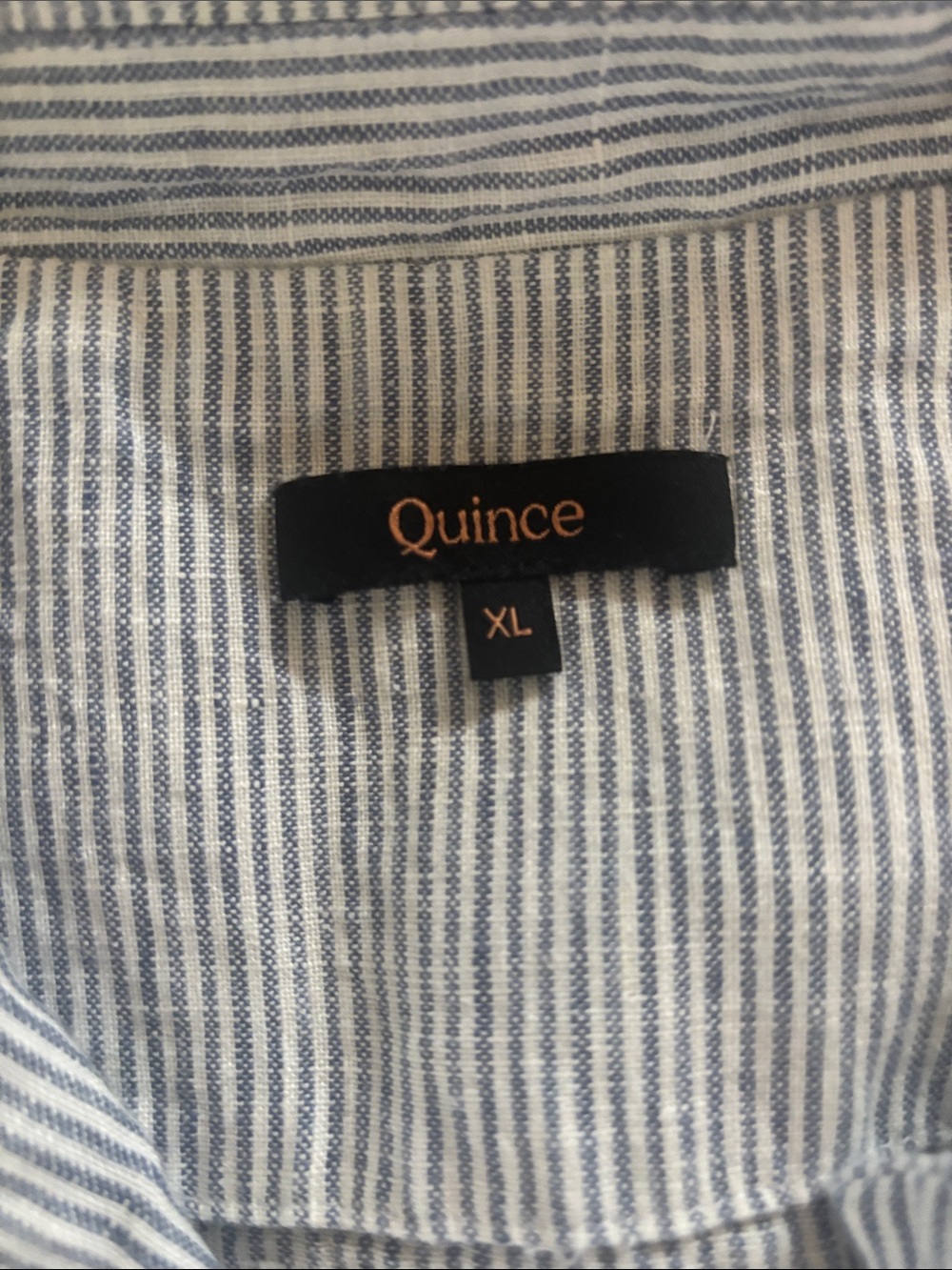 Quince Pale Blue Linen Button-Front Dress with Tie - Picture 2 of 5